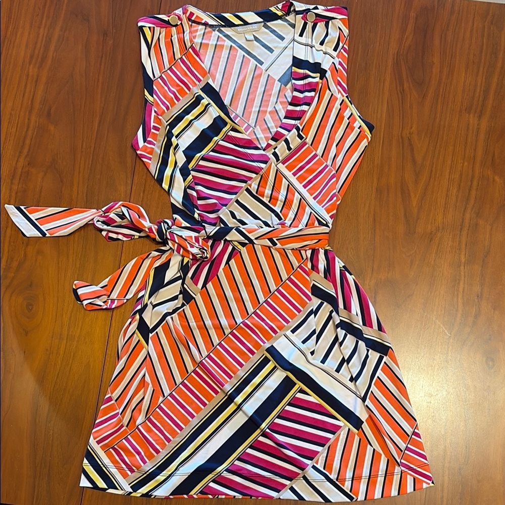 BANANA REPUBLIC Colorful Striped Wrap Dress